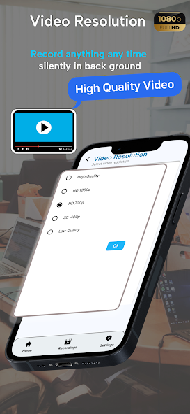 NKD Background Video Recorder active recording status interface display parameters